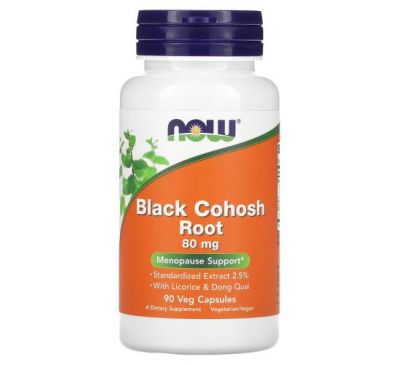 NOW Foods, Black Cohosh Root, 80 mg, 90 Veg Capsules