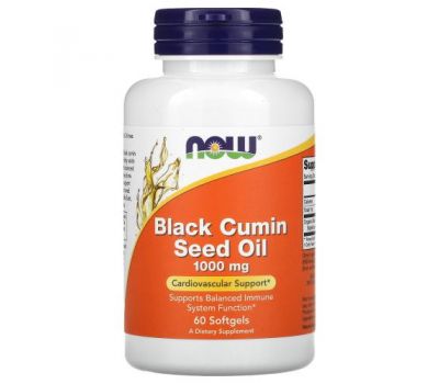 NOW Foods, Black Cumin Seed Oil, 1,000 mg, 60 Softgels