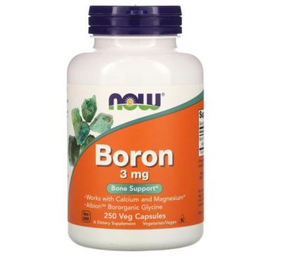 NOW Foods, Boron, 3 mg, 250 Veg Capsules