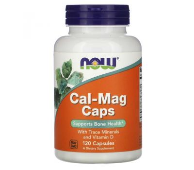 NOW Foods, Cal-Mag Caps with Trace Minerals and Vitamin D, 120 Capsules