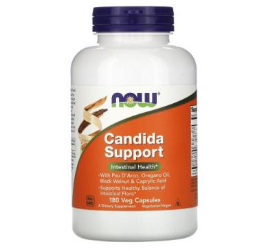 NOW Foods, Candida Support, 180 вегетаріанських капсул