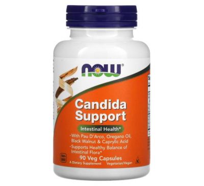 NOW Foods, Candida Support, 90 растительных капсул