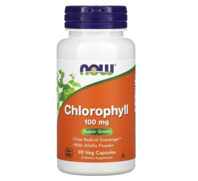 NOW Foods, Chlorophyll, 100 mg, 90 Veg Capsules