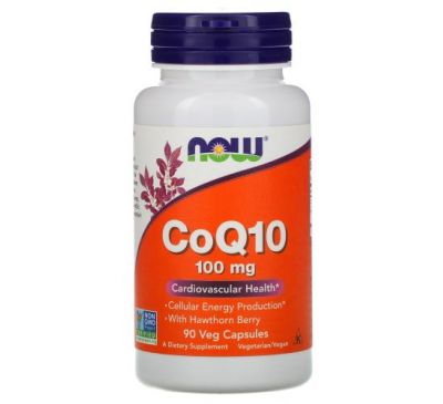 NOW Foods, CoQ10 with Hawthorn Berry, 100 mg, 90 Veg Capsules