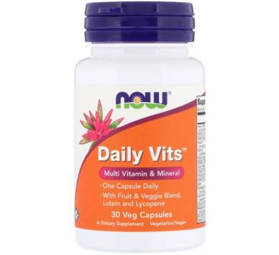 NOW Foods, Daily Vits, мультивитамины и микроэлементы, 30 вегетарианских капсул