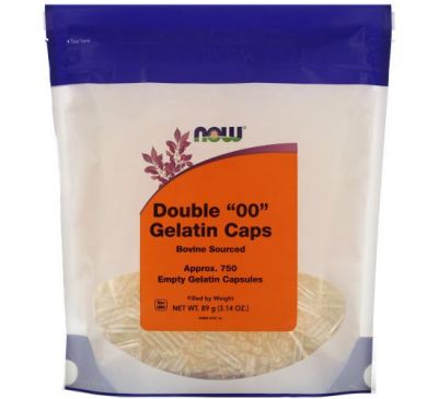 NOW Foods, Double "00" Gelatin Caps, Approx. 750 Empty Gelatin Capsules