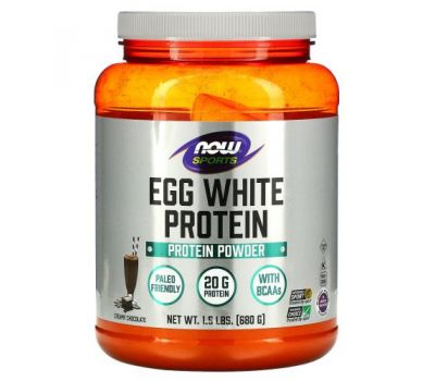 NOW Foods, Egg White Protein, Creamy Chocolate, 1.5 lbs (680 g)