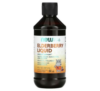 NOW Foods, Elderberry Liquid for Kids, 8 fl oz (237 ml)