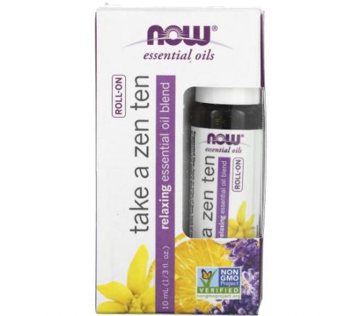 NOW Foods, Essential Oils, Take a Zen Ten Roll On, 1/3 fl oz (10 ml)