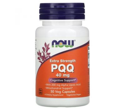 NOW Foods, Extra Strength PQQ, 40 mg, 50 Veg Capsules