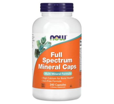 NOW Foods, Full Spectrum Minerals Caps, 240 Veg Capsules