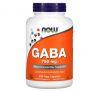 NOW Foods, GABA, 750 мг, 200 рослинних капсул