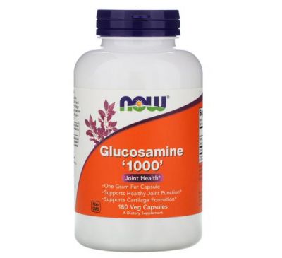 NOW Foods, Глюкозамин '1000', 180 растительных капсул
