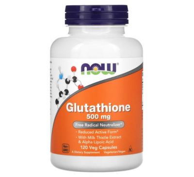 NOW Foods, Glutathione, 500 mg, 120 Veg Capsules