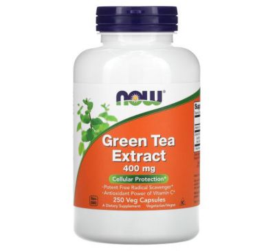 NOW Foods, Green Tea Extract, 400 mg, 250 Veg Capsules