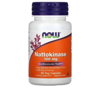 NOW Foods, Nattokinase, 100 mg, 60 Veg Capsules