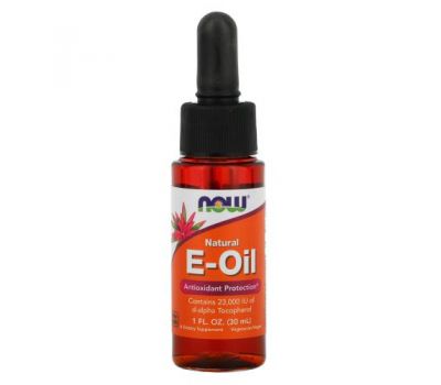 NOW Foods, Natural E-Oil, Antioxidant Protection, 1 fl oz (30 ml)
