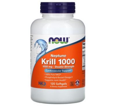 NOW Foods, Neptune Krill 1000, 1,000 mg, 120 Softgels