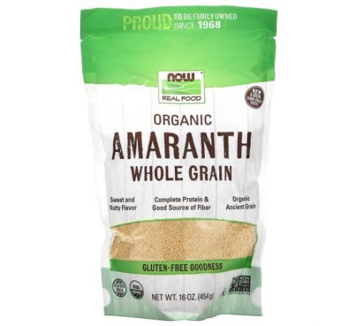 NOW Foods, Organic Amaranth, Whole Grain, 16 oz (454 g)