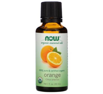 NOW Foods, Organic Essential Oils, Orange, 1 fl oz (30 ml)