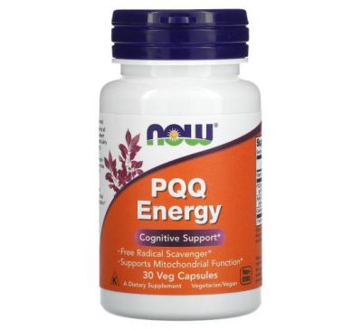 NOW Foods, PQQ Energy, 20 mg, 30 Veg Capsules