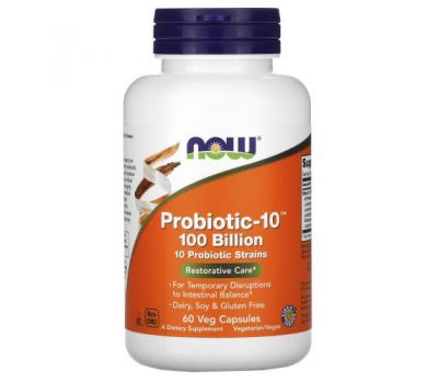 NOW Foods, Probiotic-10, 100 Billion, 60 Veg Capsules