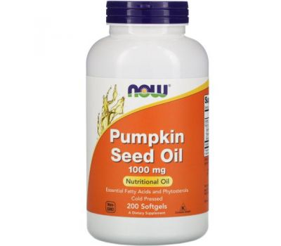 NOW Foods, Pumpkin Seed Oil, 1,000 mg, 200 Softgels