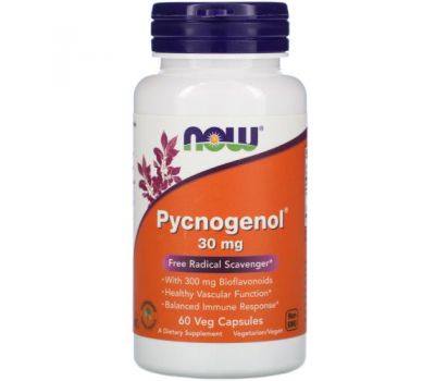 NOW Foods, Pycnogenol, 30 mg, 60 Veg Capsules