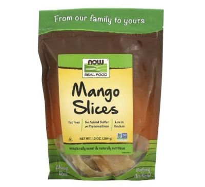 NOW Foods, Real Food, шматочки манго, 284 г (10 унцій)