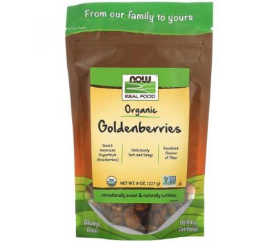 NOW Foods, Real Food, Certified Organic Golden Berries, 8 oz (227 g)