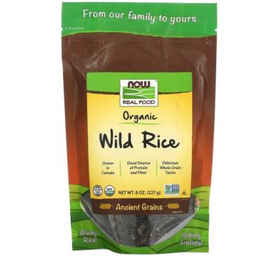 NOW Foods, Real Food, Organic, Wild Rice, 8 oz (227 g)