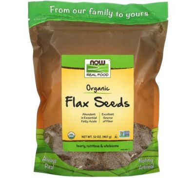 NOW Foods, Real Food, Organic Flax Seeds, 32 oz (907 g)