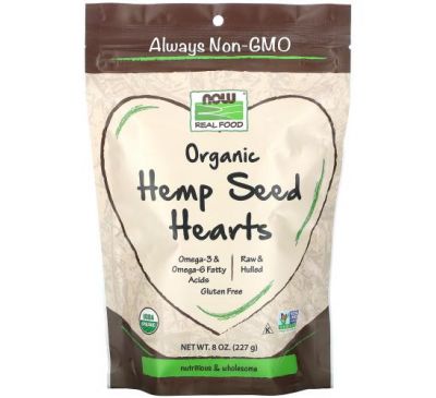 NOW Foods, Real Food, Organic Hemp Seed Hearts, 8 oz (227 g)