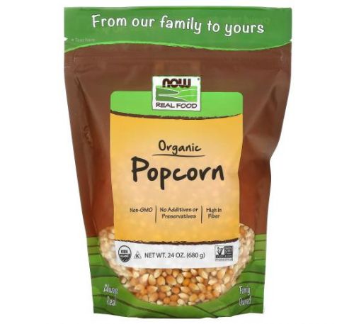 NOW Foods, Real Food, Organic Popcorn, 1.5 lbs (680 g)