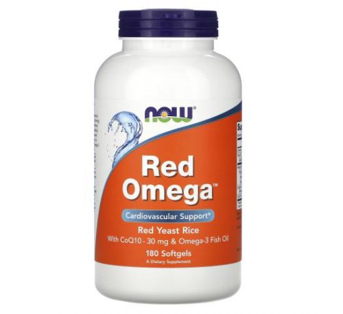 NOW Foods, Red Omega, Red Yeast Rice with CoQ10, 30 mg, 180 Softgels
