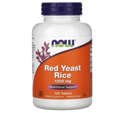 NOW Foods, Red Yeast Rice, 1200 mg, 120 Tablets