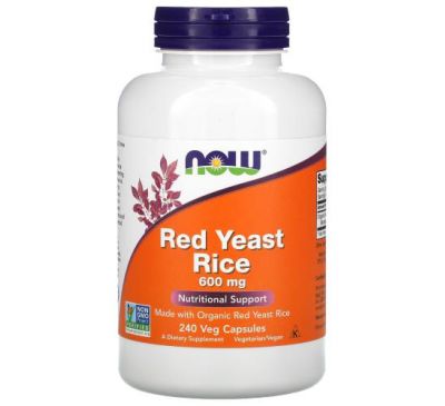 NOW Foods, Red Yeast Rice, 600 mg, 240 Veg Capsules