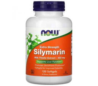 NOW Foods, Silymarin, Extra Strength, 450 mg, 120 Softgels