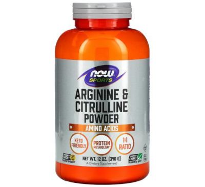 NOW Foods, Sports, Arginine & Citrulline Powder, 12 oz (340 g)