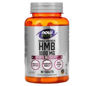 NOW Foods, Sports, HMB, Double Strength, 1,000 mg, 90 Tablets