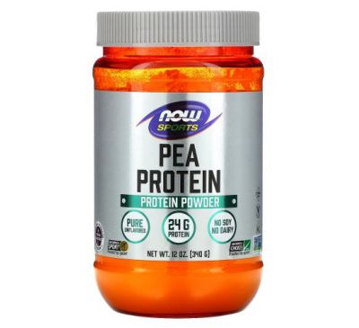 NOW Foods, Sports, Pea Protein, Pure Unflavored, 12 oz (340 g)