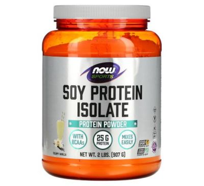 NOW Foods, Sports, Soy Protein Isolate, Creamy Vanilla, 2 lbs (907 g)