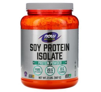 NOW Foods, Sports, изолят соевого белка, натуральный, с нейтральным вкусом, 907 г (2 фунта)