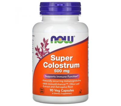 NOW Foods, Super Colostrum, 500 mg, 90 Veg Capsules