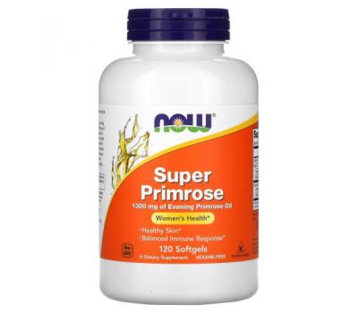 NOW Foods, Super Primrose, олія примули вечірньої, 1300 мг, 120 капсул