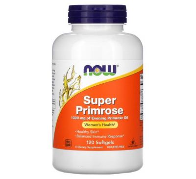 NOW Foods, Super Primrose, олія примули вечірньої, 1300 мг, 120 капсул