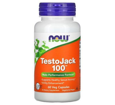 NOW Foods, TestoJack 100, 60 вегетарианских капсул