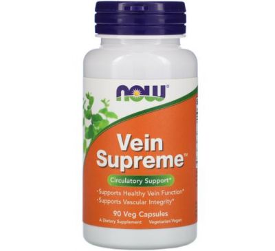 NOW Foods, Vein Supreme, 90 рослинних капсул