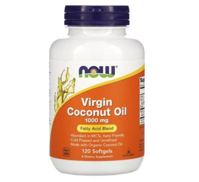 NOW Foods, Virgin Coconut Oil, 1,000 mg, 120 Softgels