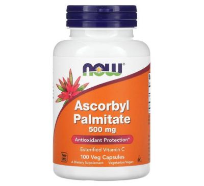 NOW Foods, аскорбіл пальмітат, 500 мг, 100 рослинних капсул